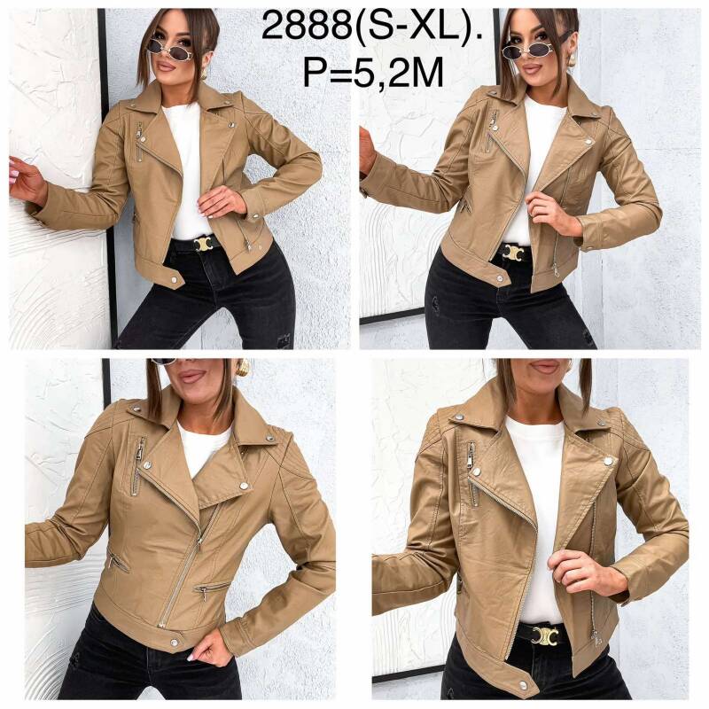 Kurtki damskie skórzana Roz S-XL, 1 Kolor Paczka 5 szt